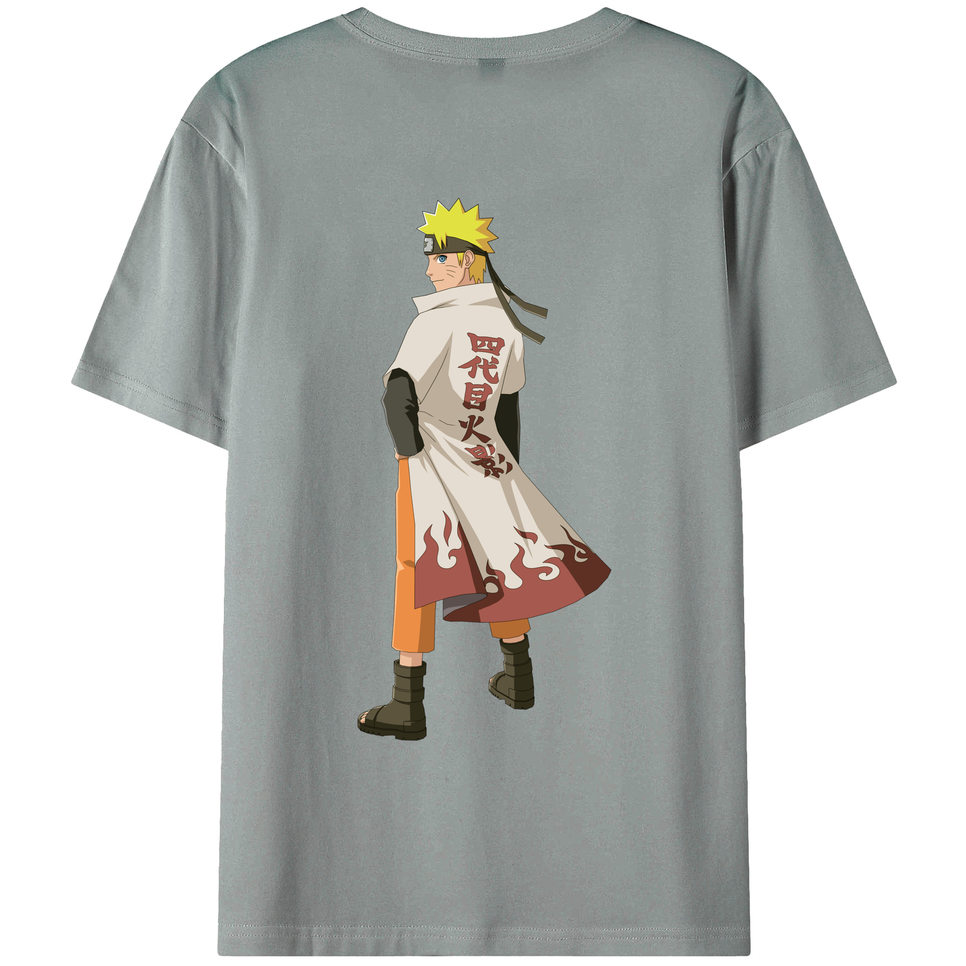 （画像用） NARUTO -ナルト- うずまき ナルト Uzumaki Naruto 綿100％ メンズ半袖Tシャツ（バックプリント） 通気性